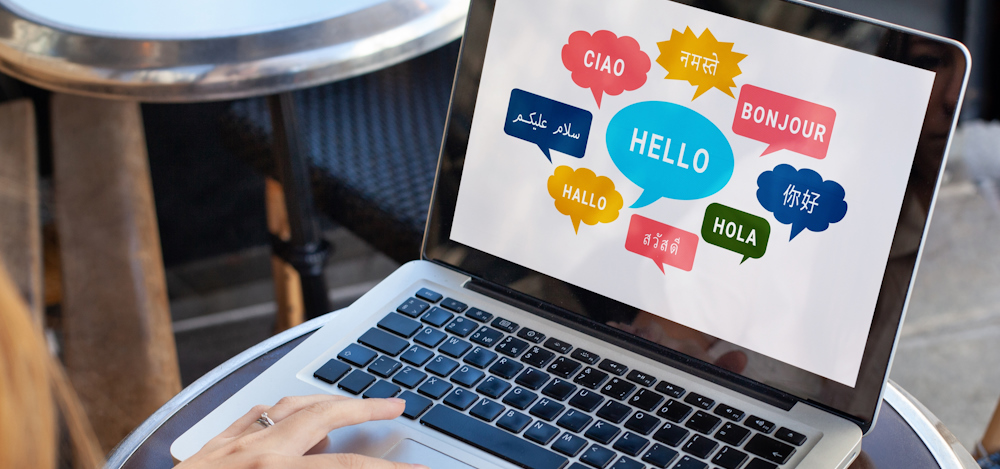 speech bubbles with different languages