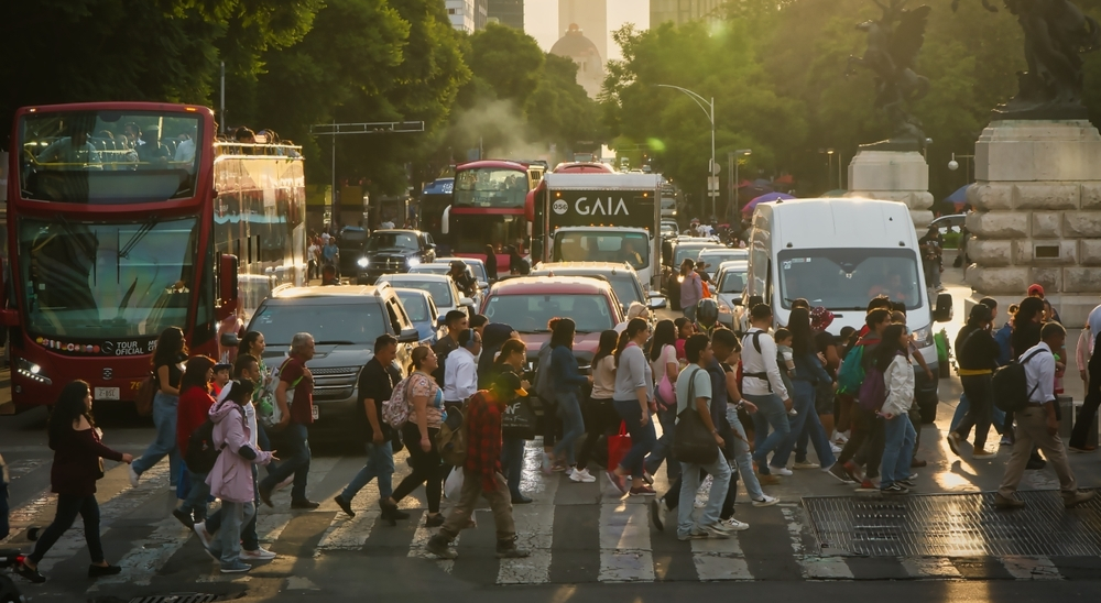 Pedestrians on a mexican crosswalk