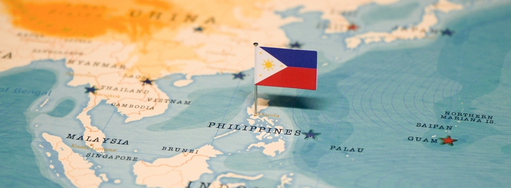 Phillipines flag on map