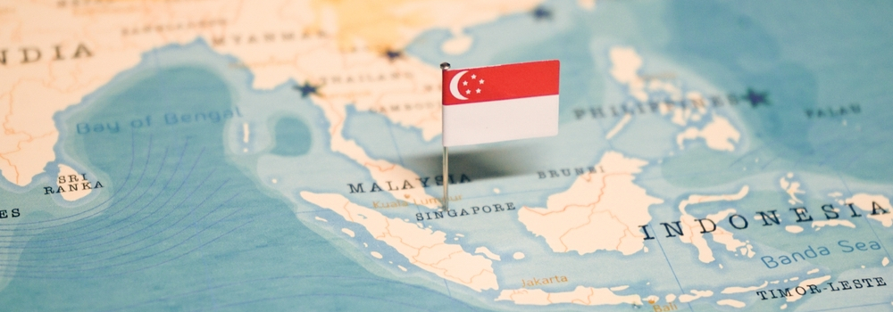 Singapore's location on a map