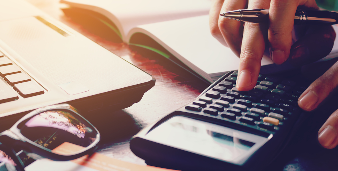 calculator and paperwork