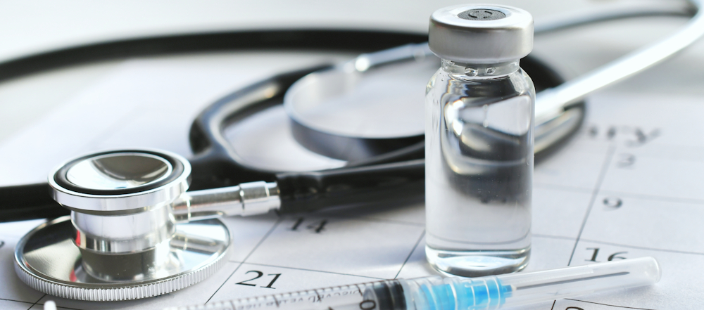 vaccine and stethoscope