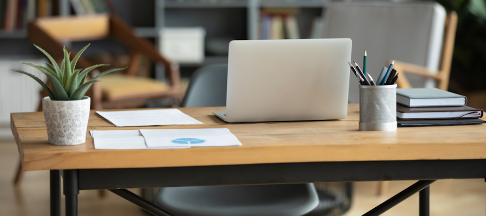 laptop on a desk